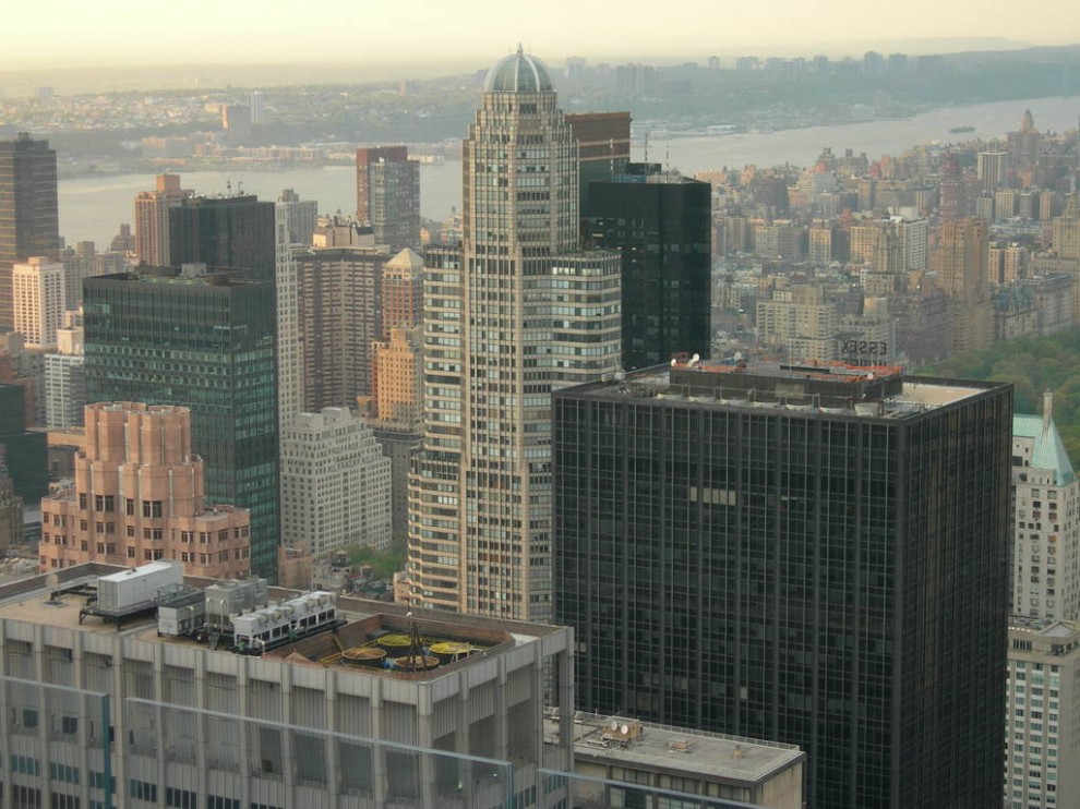 In 1987 construction of the Cityspire Center (below, center) was completed in Midtown Manhattan.