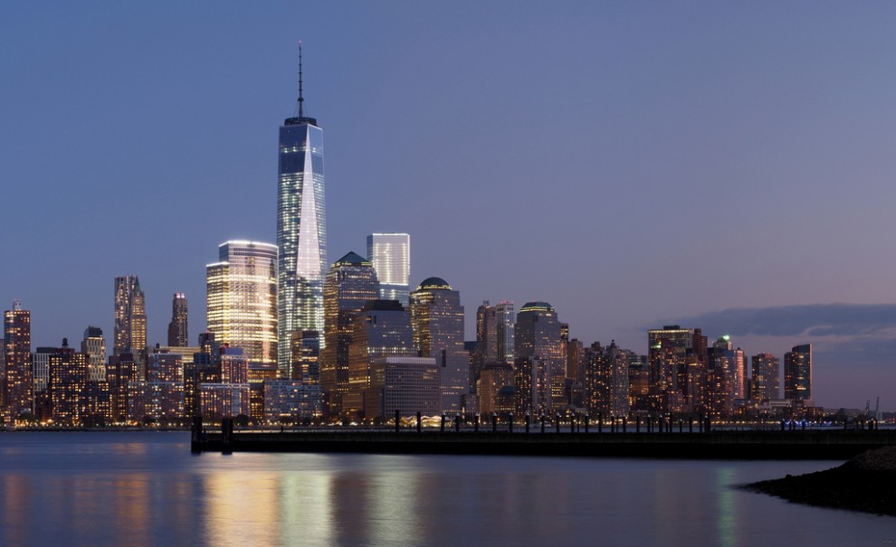 One World Trade Center and Manhattan skyline. November 2013.