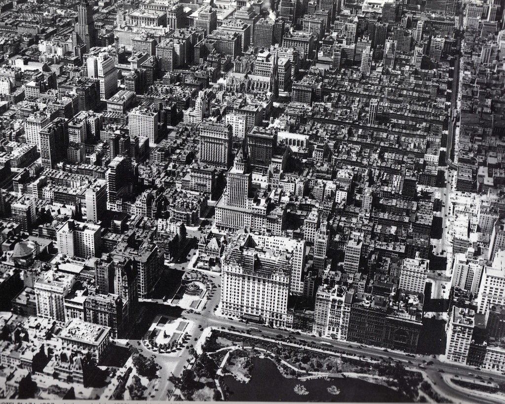 This view of midtown Manhattan looking southeast from Central Park was taken in May 1925.
