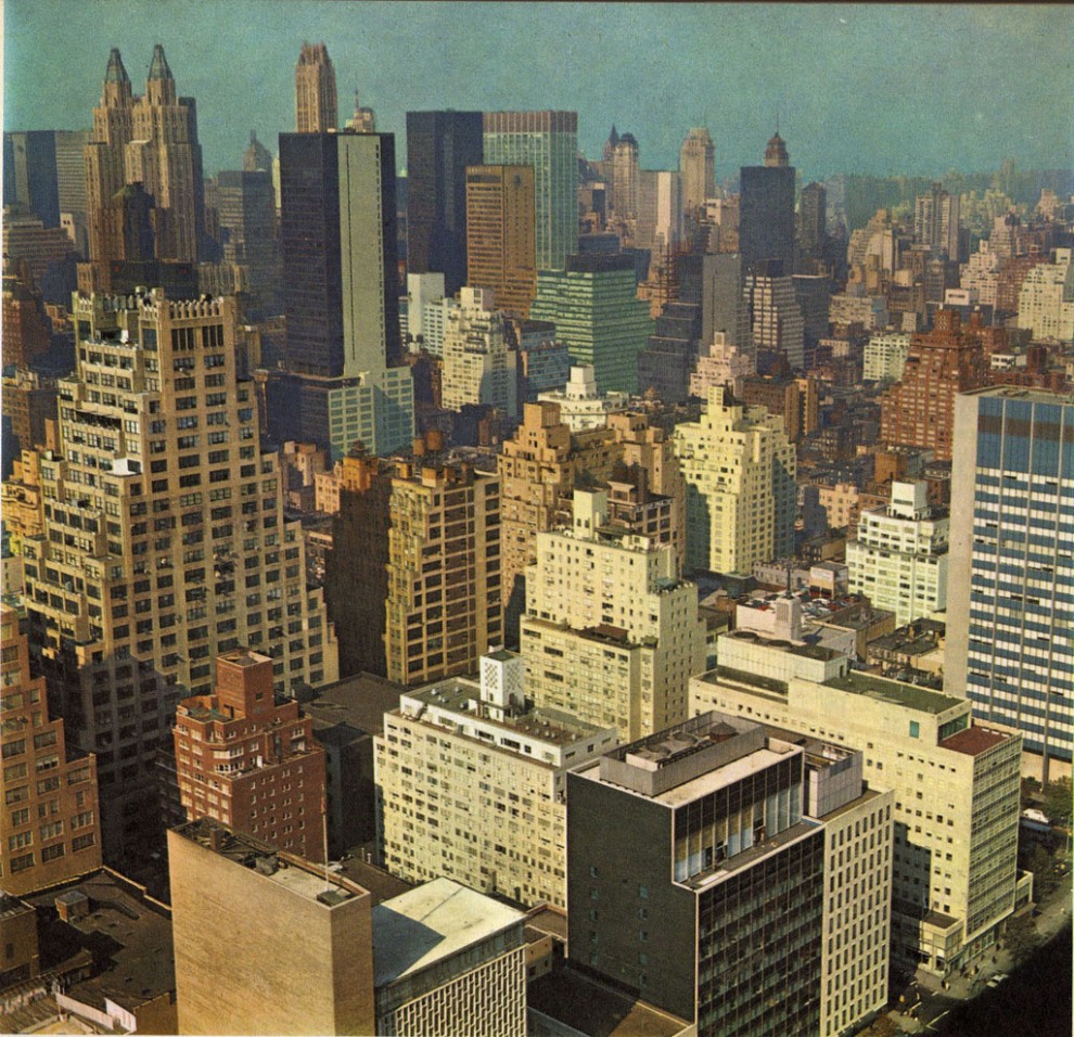 view of Midtown Manhattan from June 1965 