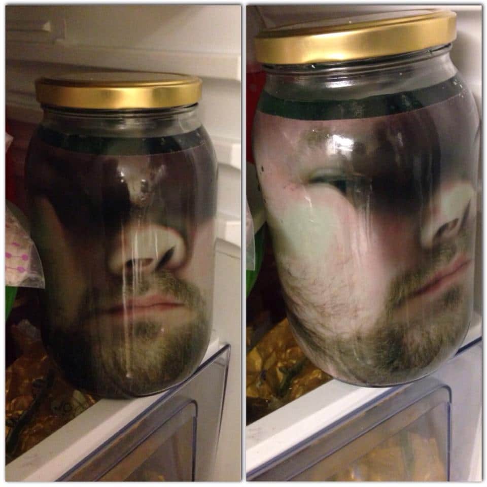 Face in a jar