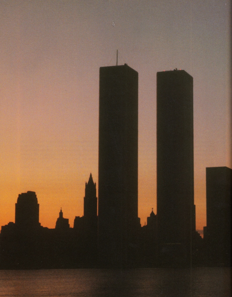 The Twin Towers viewed from The Hudson during the blackout of July 13/14 1977.