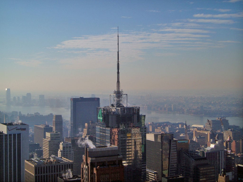 The construction of the Condé Nast Building was completed in 2000