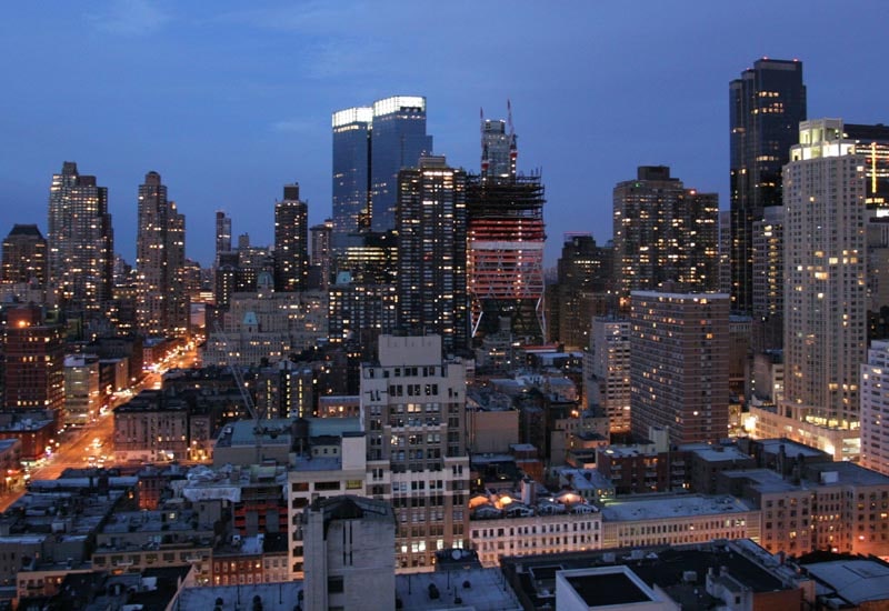 In 2003 the twin towers of the Time Warner Center were added to New York's skyline. 