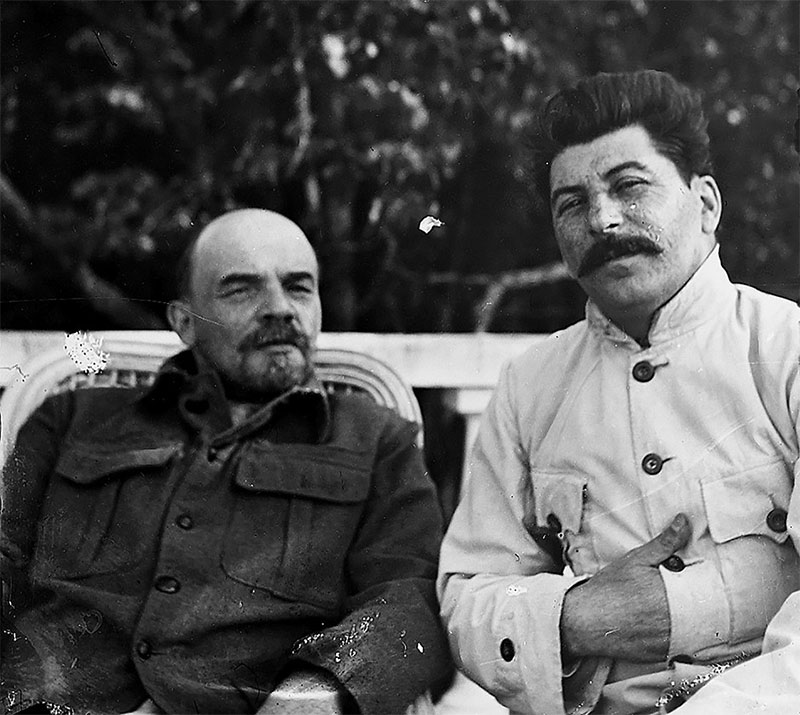 Lenin and Stalin at Gorki, just outside Moscow, September 1922 