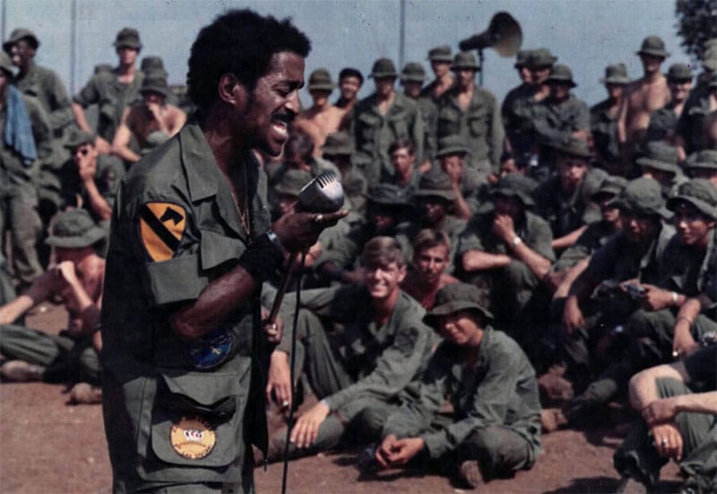 Sammy Davis Jr. performs for members of the 1st Cavalry Division. Vietnam, 1972