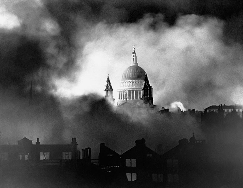 St. Paul's cathedral, London, during the German bombing campaign. December 29th, 1940.