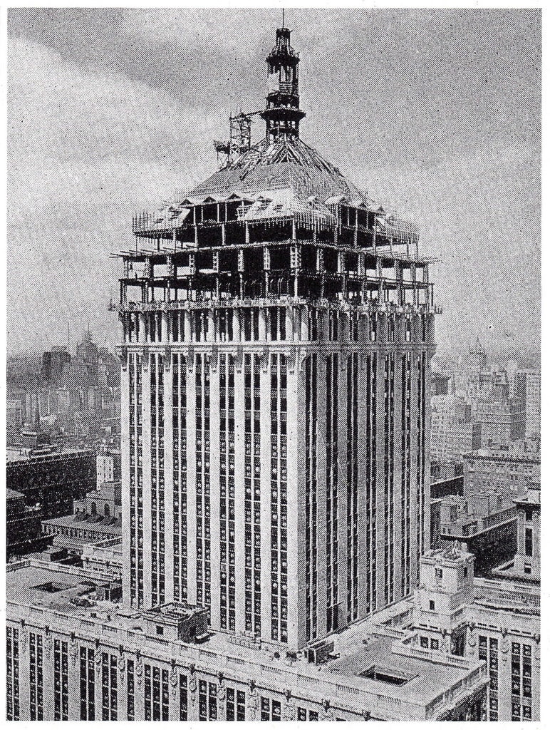 Construction of the 40 story New York Central building in May 1928.