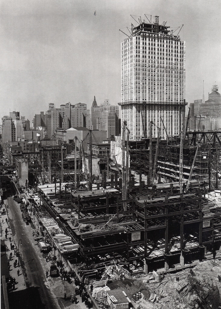 Construction of the Rockefeller Center. March, 1932.