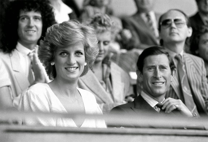 Princess Diana and Prince Charles attend Live Aid. 13th July, 1985.