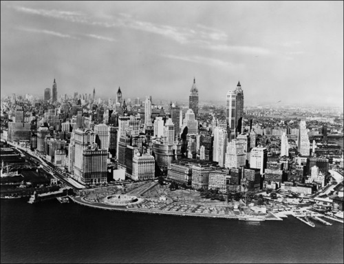 Lower Manhattan skyline, 1955.