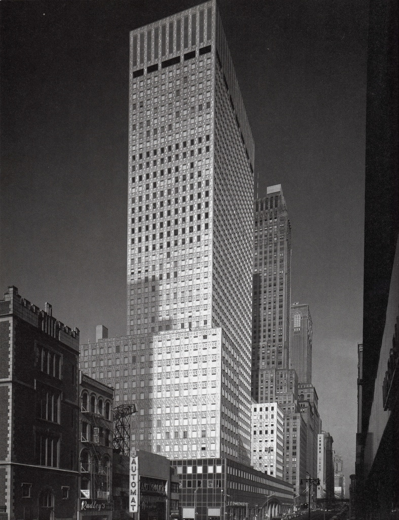 The completed Socony-Mobil Building in July 1956. 