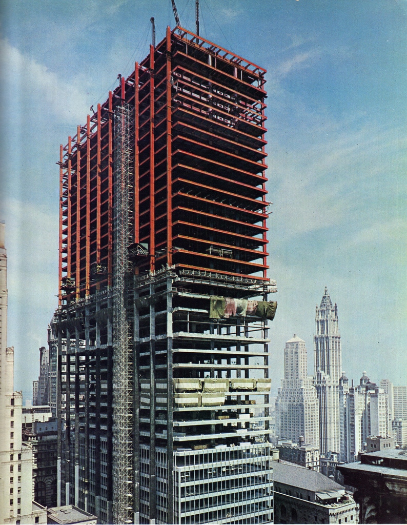 Construction of the 64-story Chase Manhattan Building, July 1959